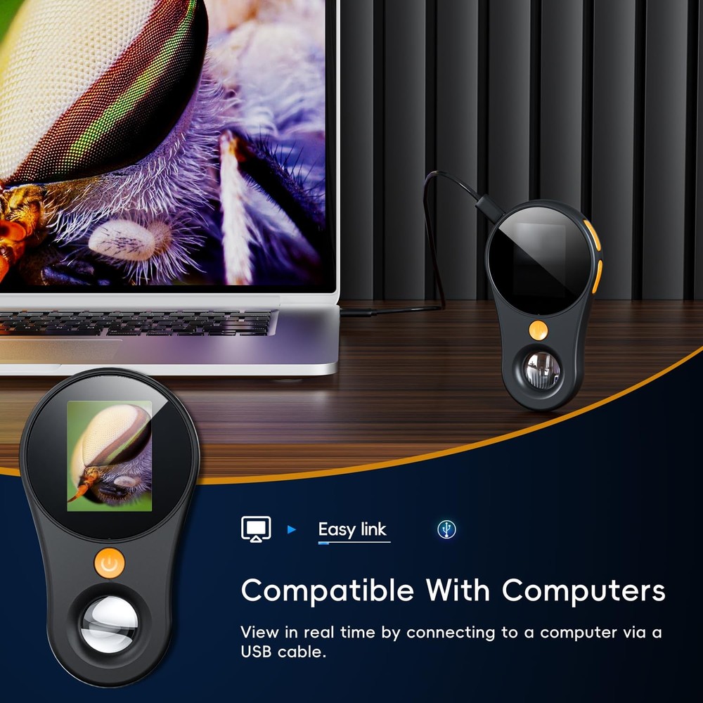 SKYBASIC 500X Macro Handheld Digital Microscope 2" IPS Screen PC Compatible Port