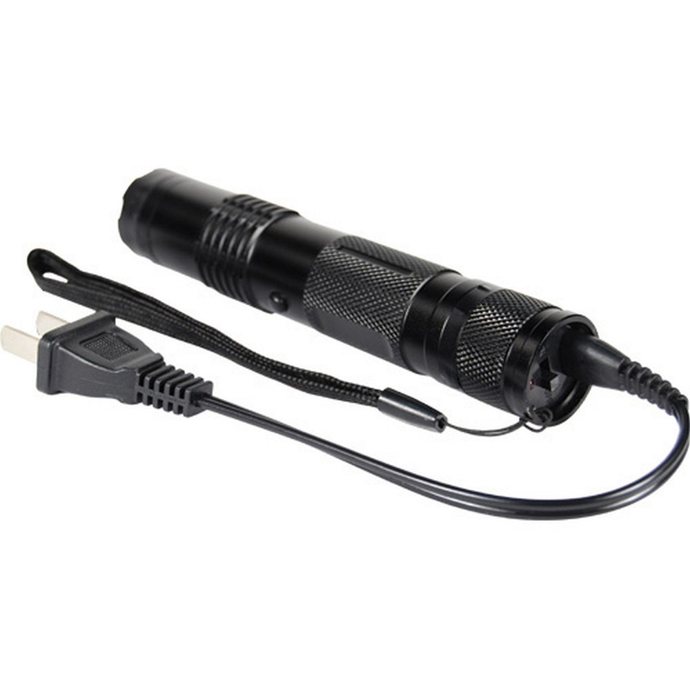 BashLite 85 million Volt Stun Gun Black Rechargeable LED Flashlight Wrist Strap