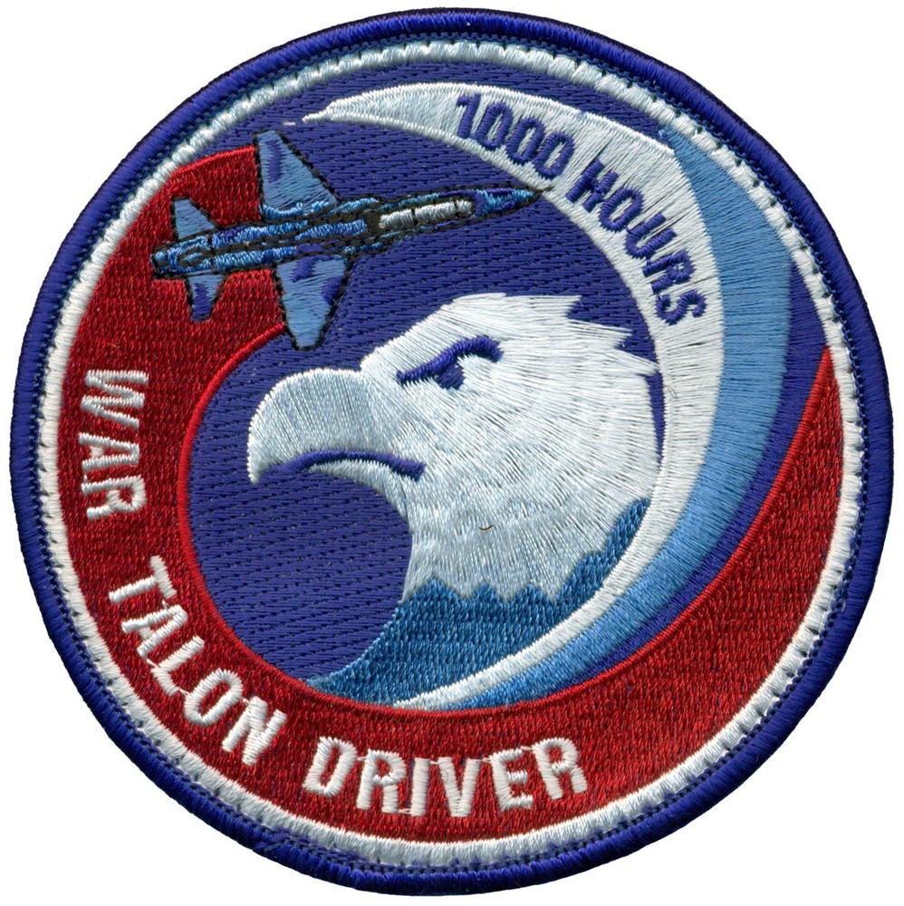 USAF 88th FIGHTER TRAINING SQUADRON PATCH - T-38 WAR TALON DRIVER 1000 HOURS
