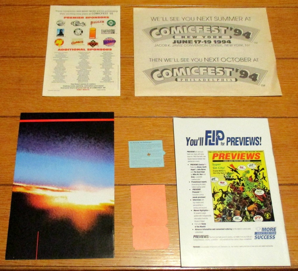 1993 Comicfest Philadelphia Pa Program Lot 6W