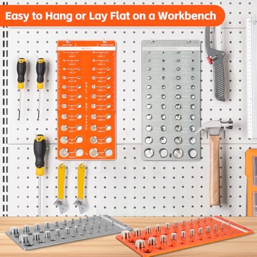44 Nut and Bolt Thread Checker Standard and Metric, Bolt Sizer and Thread