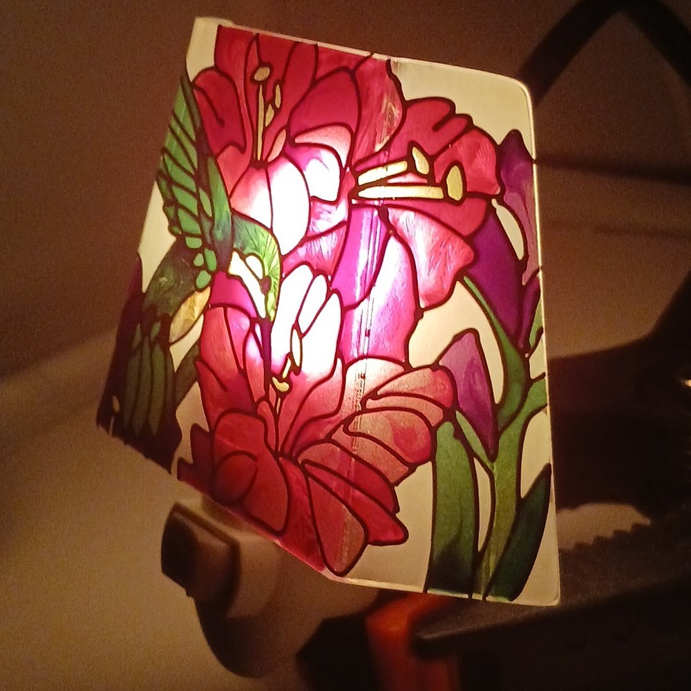Hummingbird 5" Stain Glass Stylization Night Light With Switch Not Original Box