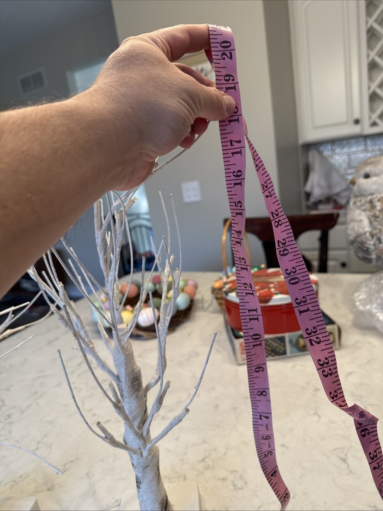 2 Pack LED Birch Tree, Battery Operated Warm White Tabletop Trees