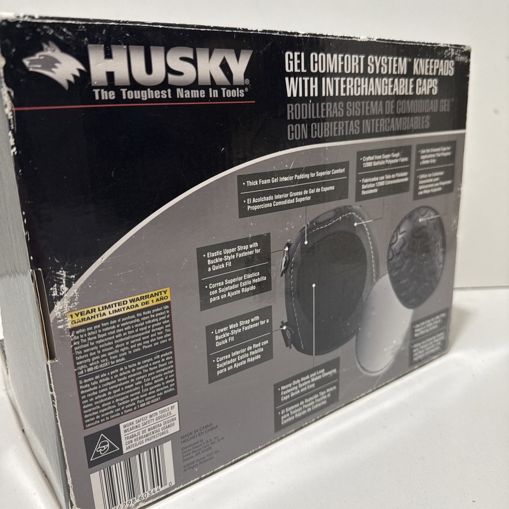 Husky Gel Comfort System Knee Pads w/Interchangeable Caps