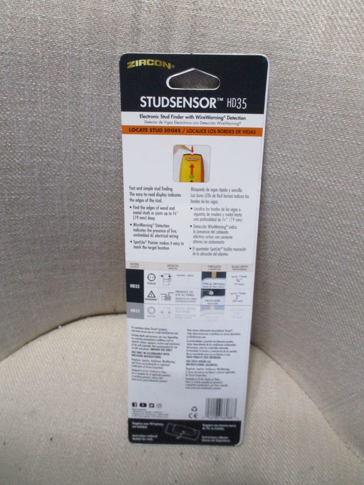 Zircon StudSensor HD35 Stud Finder NEW