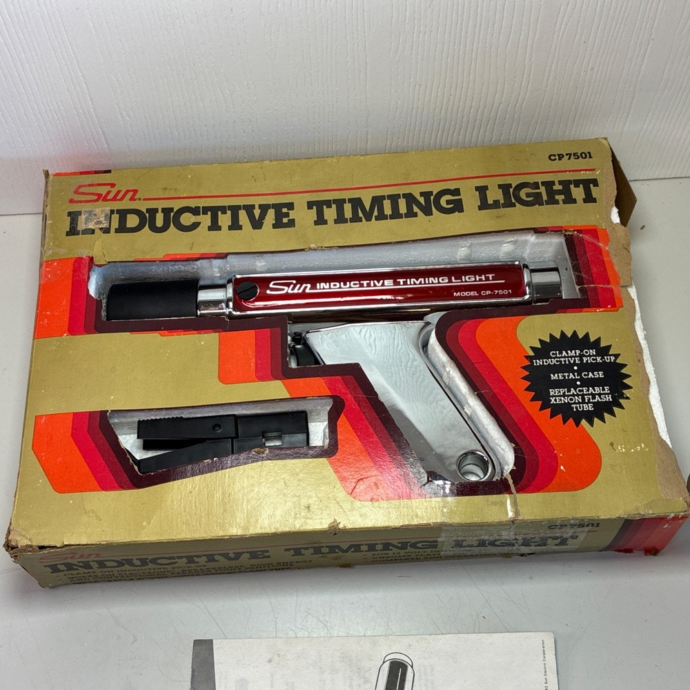 Sun Inductive Timing Light Model CP-7501 Engine Timing Light Box Manual Untested