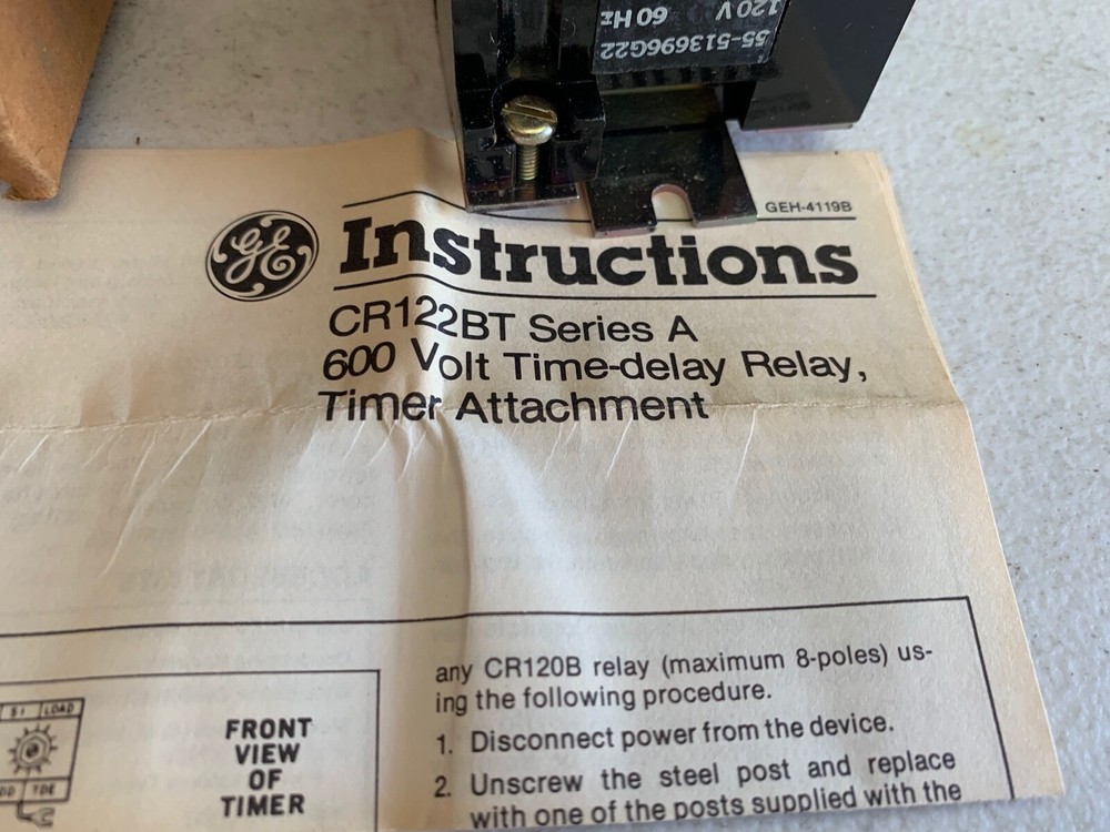 One (1) Genuine GE CR122BT08022B CT Solid State Timer .3-30 sec, NOS