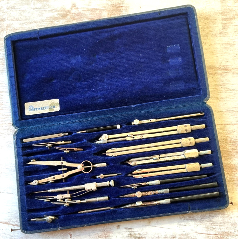 Staedtler Precision Drafting Compass Mechanical Drawing Instruments Set #20254