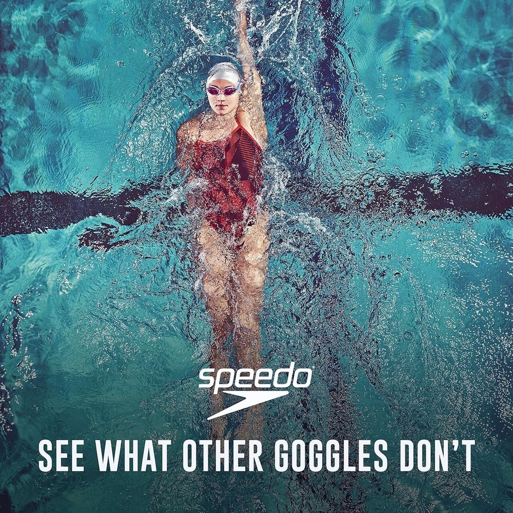 NEW Speedo HYPER FLYER Mirrored Junior Competitive Racing Goggles Blue Red