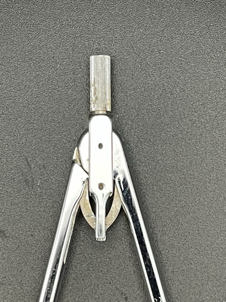 Vintage Alvin Co GERMANY Chrome Divider Compass for Plotting 6"L