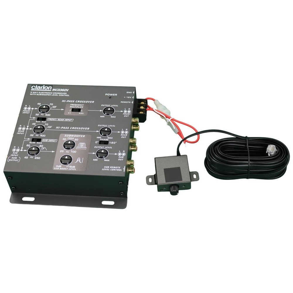 Clarion 3 Way Electronic Crossover with Remote Subwoofer Level Control