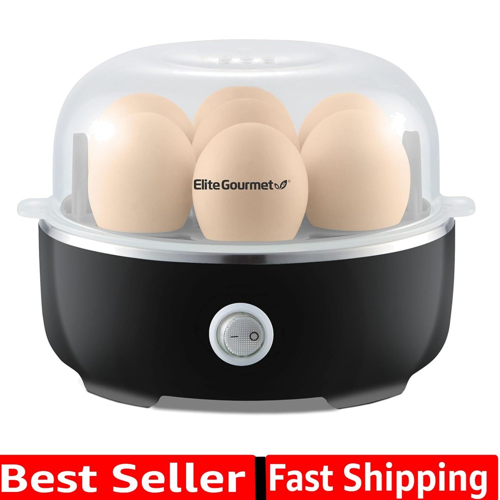 Easy Egg Cooker Electric 7-Egg Capacity, Soft, Medium, Hard-Boiled Egg Cooker...