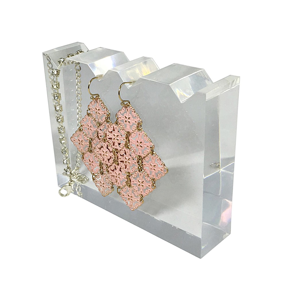 Clear Acrylic Plexiglass Earring Display Pendant Stand Earring Prop Riser