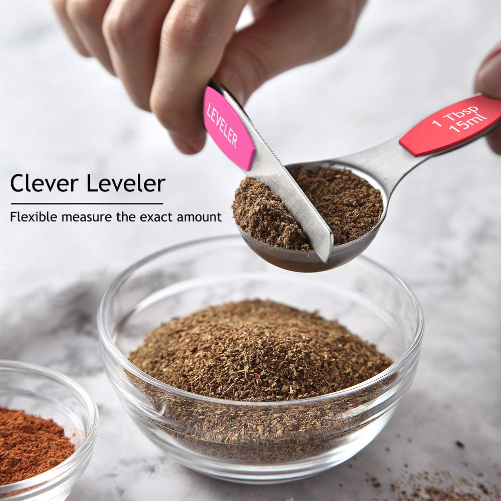 Measuring Cups Magnetic Measuring Spoons Set 16 Pcs, Stainless Steel Stackable