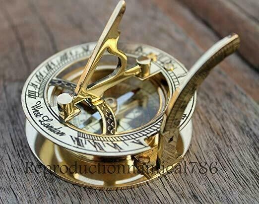 Solid Brass Compass Maritime Nautical Astrolabe Marine Ship Instrument Compass