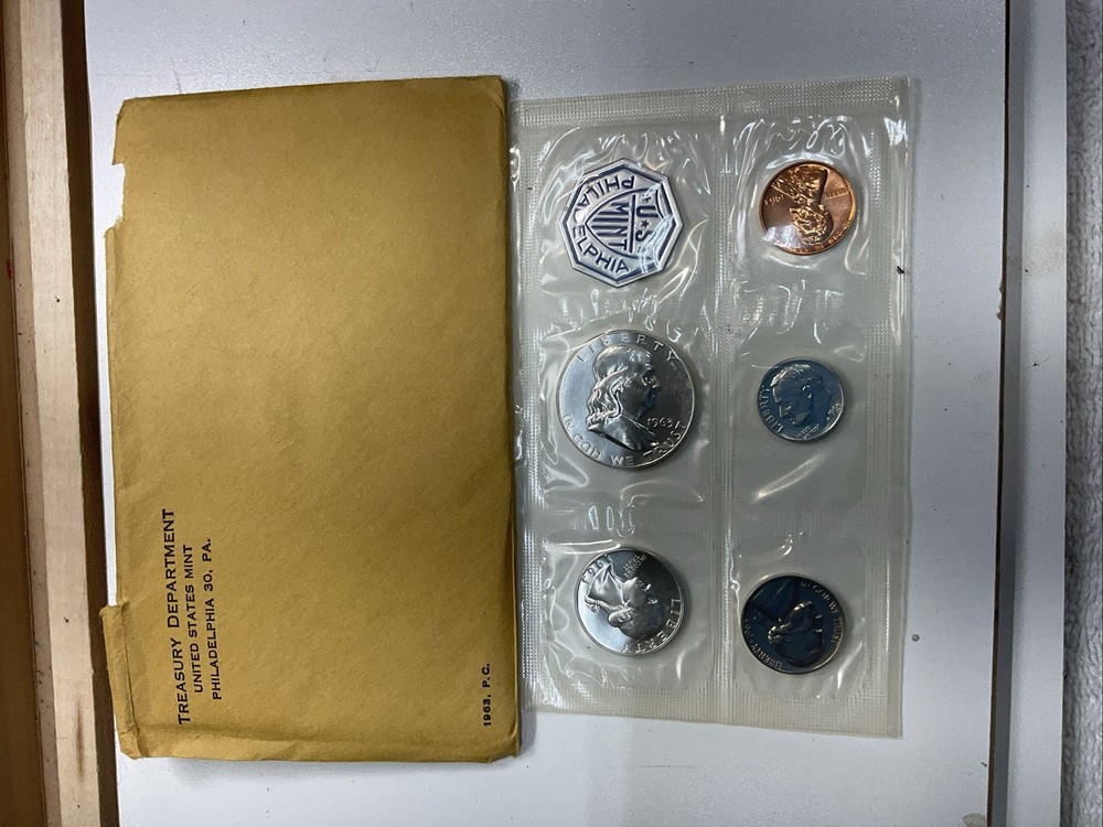 1963 US MINT SILVER PROOF SET 5-Coins IN OGP