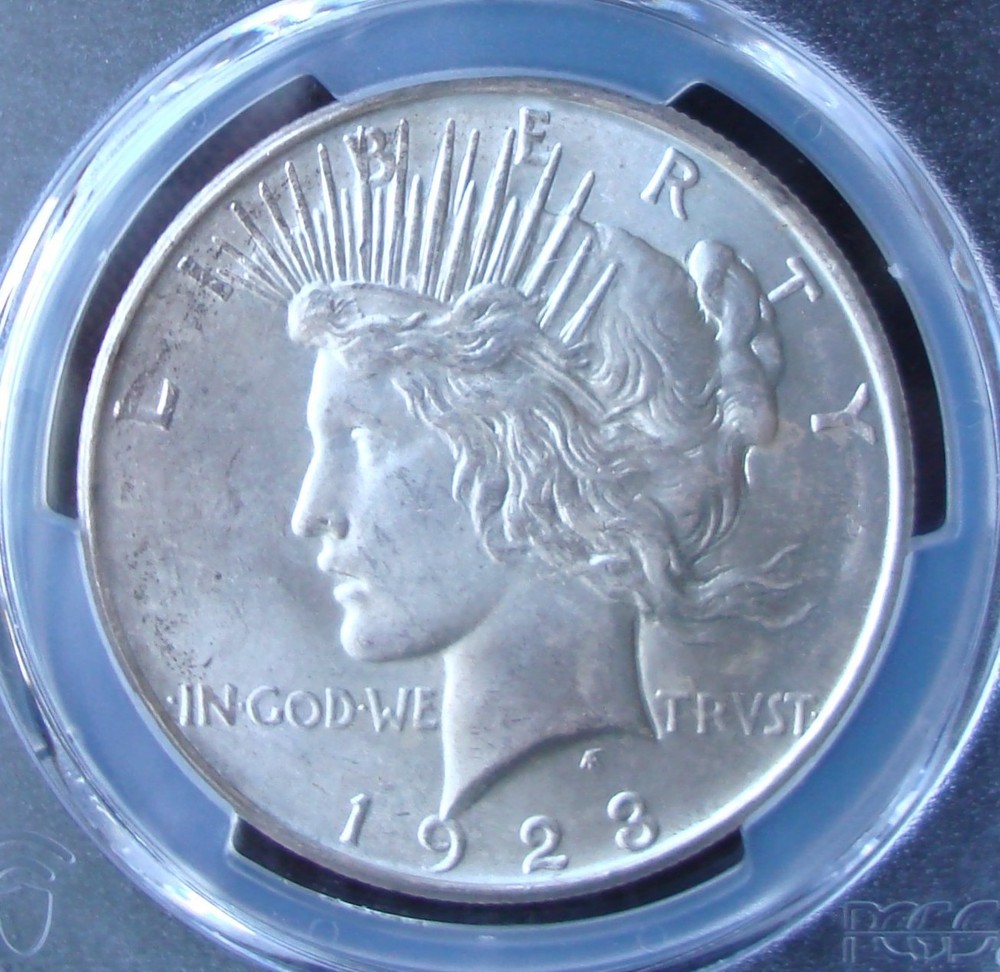 1923-D Peace Silver Dollar - PCGS MS 65 - Gold Shield