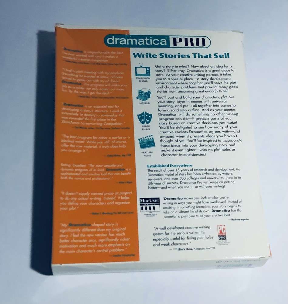 Write Brothers Dramatica Pro Version 4.0 Windows PC & Mac Software Big Box