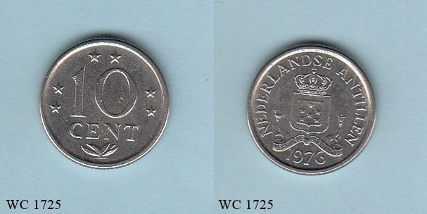 Netherlands Antilles 10 Cents 1976 Coin