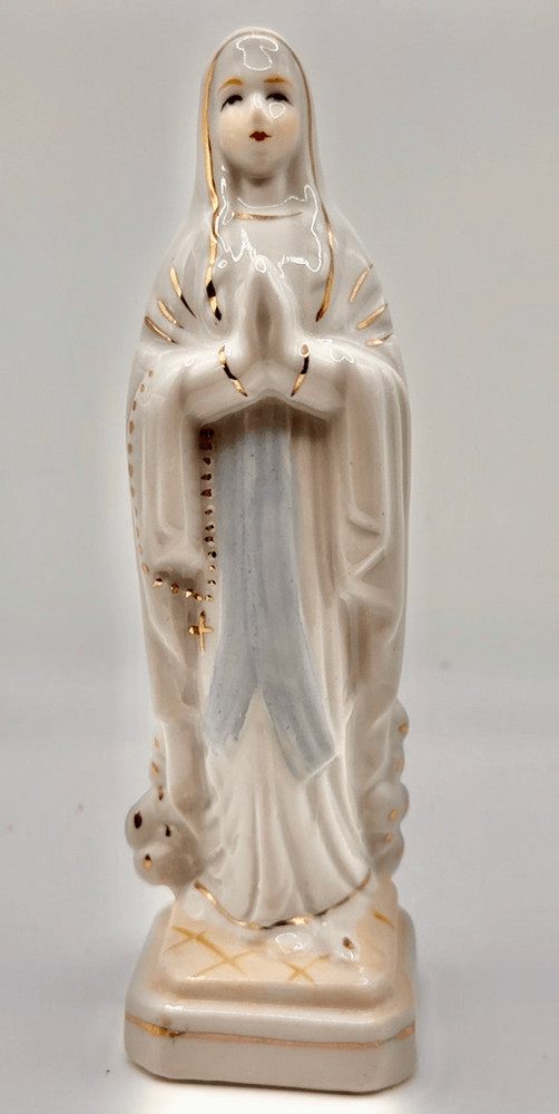 Nun Praying Rosary 7” Ceramic Statue Religious
