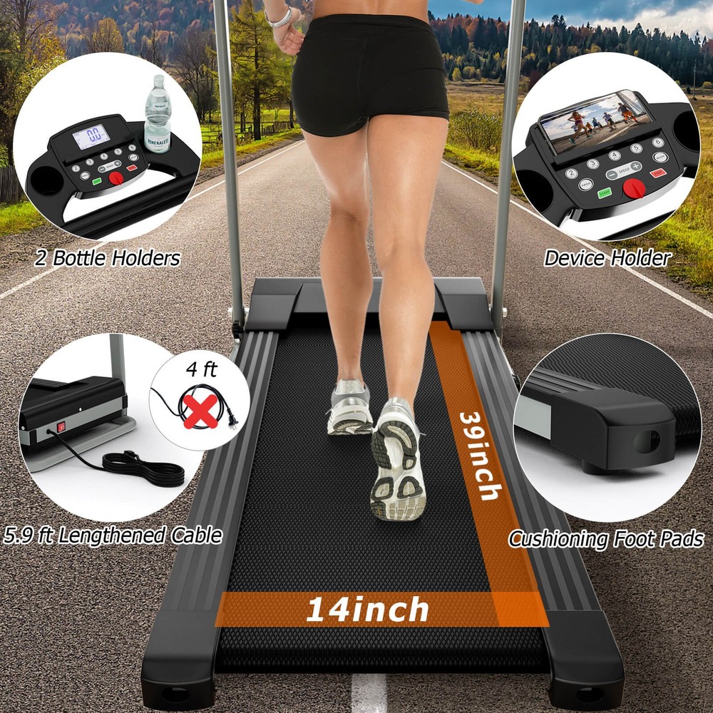 800W Foldable Treadmill Electric Motorized Power Home Workout Running Machine