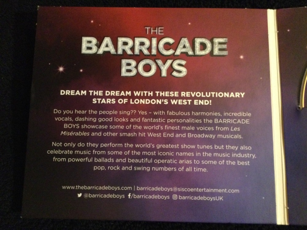 Autographed THE BARRICADE BOYS (2016) CD Scott Garnham Les Miserables TESTED
