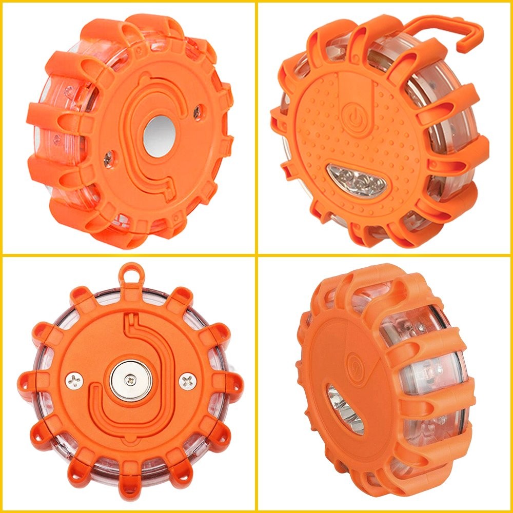 LED Flares Road Safety Disc Light Flashing Roadside Beacon Warning