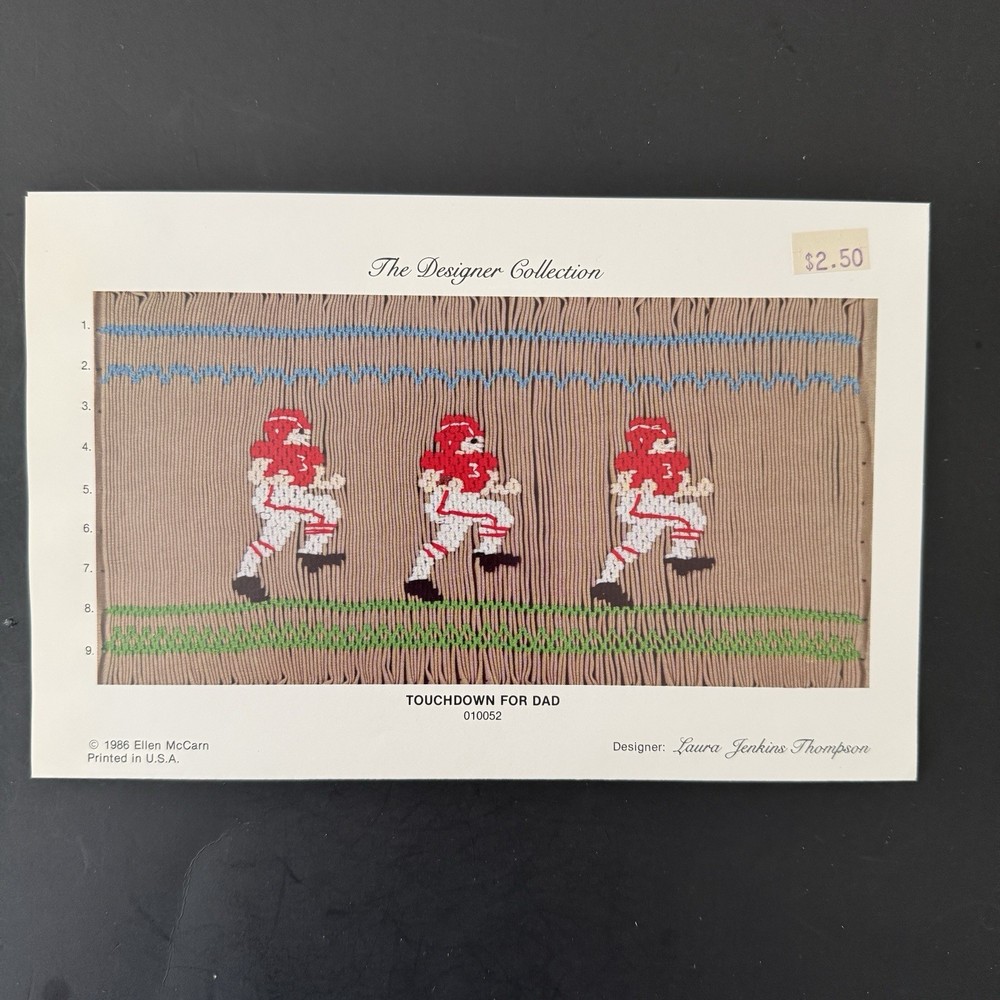 ELLEN McCARN Smocking Pattern TOUCHDOWN FOR DAD #010052 Vintage 1980s