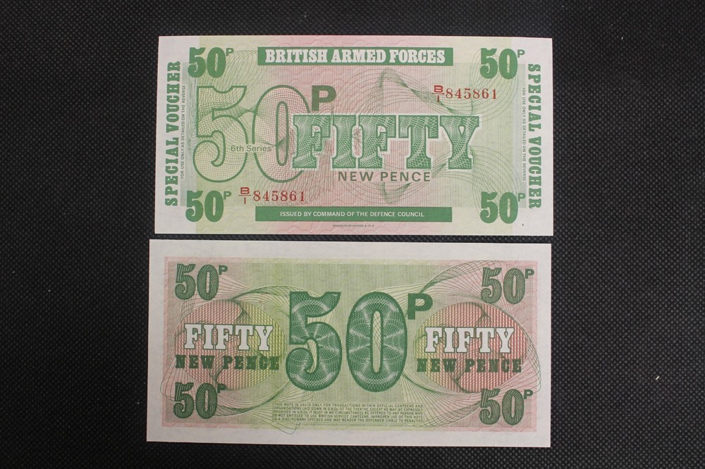 British Armed Forces 50 Pence Uncirculated - 1 Note