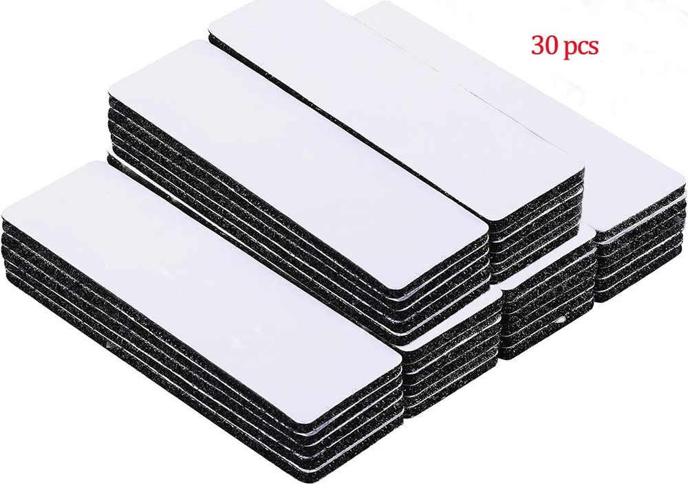 20 Sets Heavy Duty Hook & Loop Adhesive Strips 1x4” Black Sticky Back Fastener
