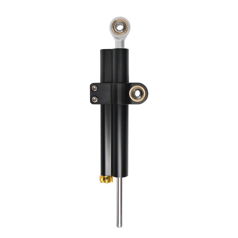 Universal Steering Damper Stabilizer Adjustable 2-tube Black Motorcycle