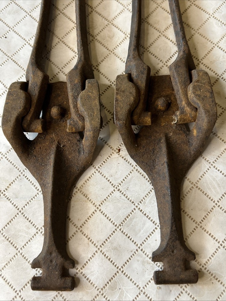 Antique (4) Cast Iron Drop Leaf Table Leaf Support Arms Brackets 10”