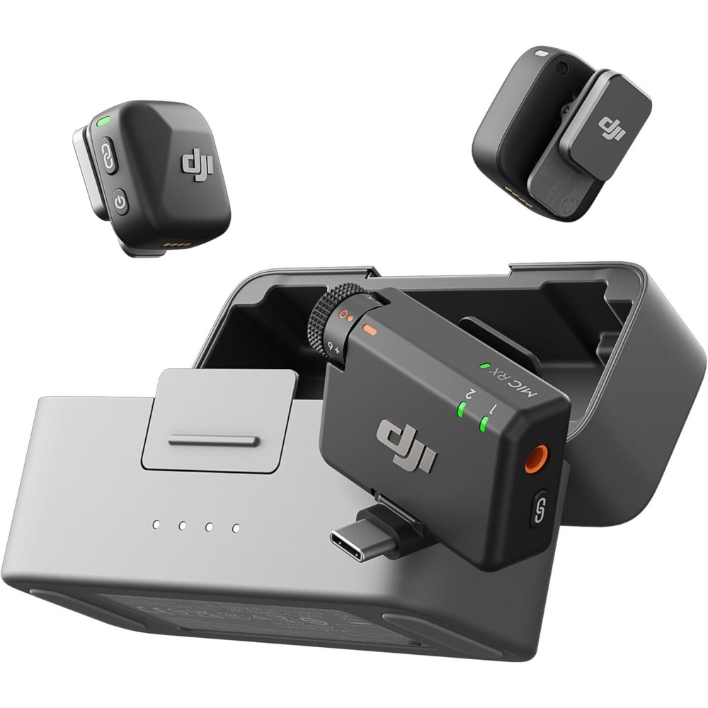 DJI Mic Mini (2TX+1RX+Charging Case)Wireless Microphone for iPhone/Camera/Androi