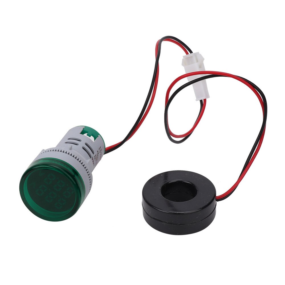 Round Digital Display Voltage Current 2 In 1 Integrated Indication Light