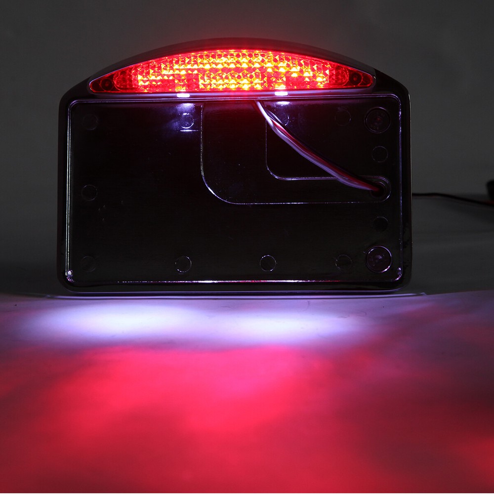 Motorcycle License Plate LED Tail Light Horizontal Side Mount Bracket For Harley