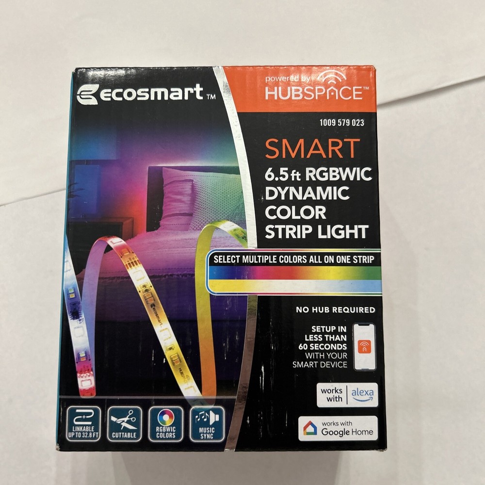 SmartRGWBIC Dynamic Color Changing Dimmable Plug-In LED Strip Light Hubspace NEW