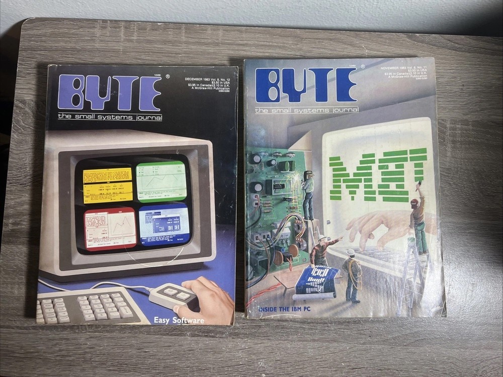 1983 Byte Magazine Lot 12 ISSUES Apple Lisa IIe Computer ibm