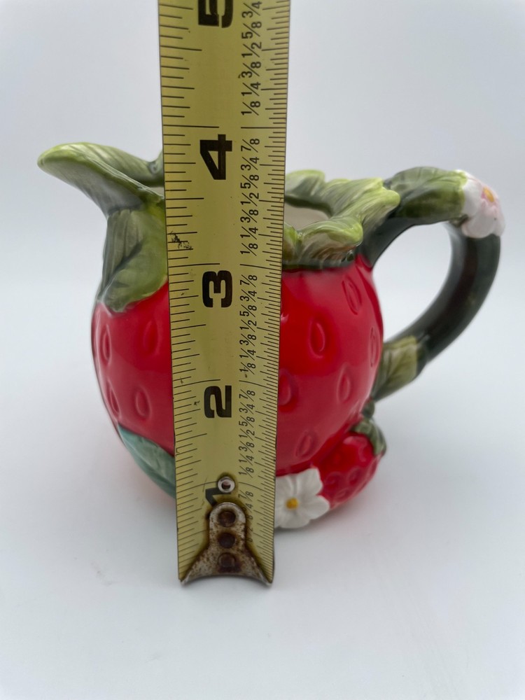 Corner Ruby Strawberry Collection Creamer 8oz Handcrafted Fruit Figural B13