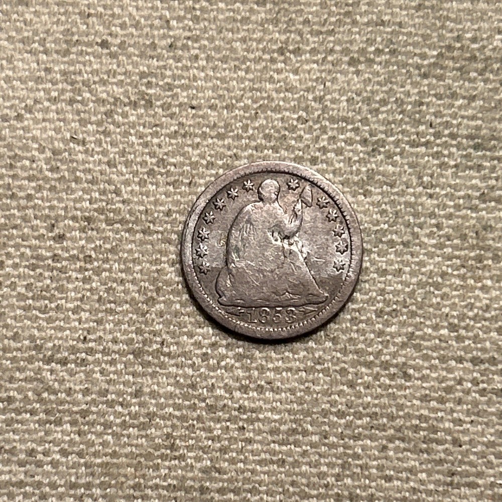 1853 Liberty Seated Half Dime w/Arrows. 90% Silver