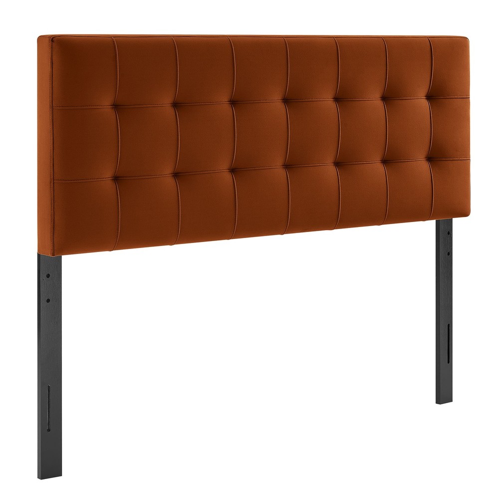 Lily Stain-Resistant Performance Velvet Full Size Headboard in Rust