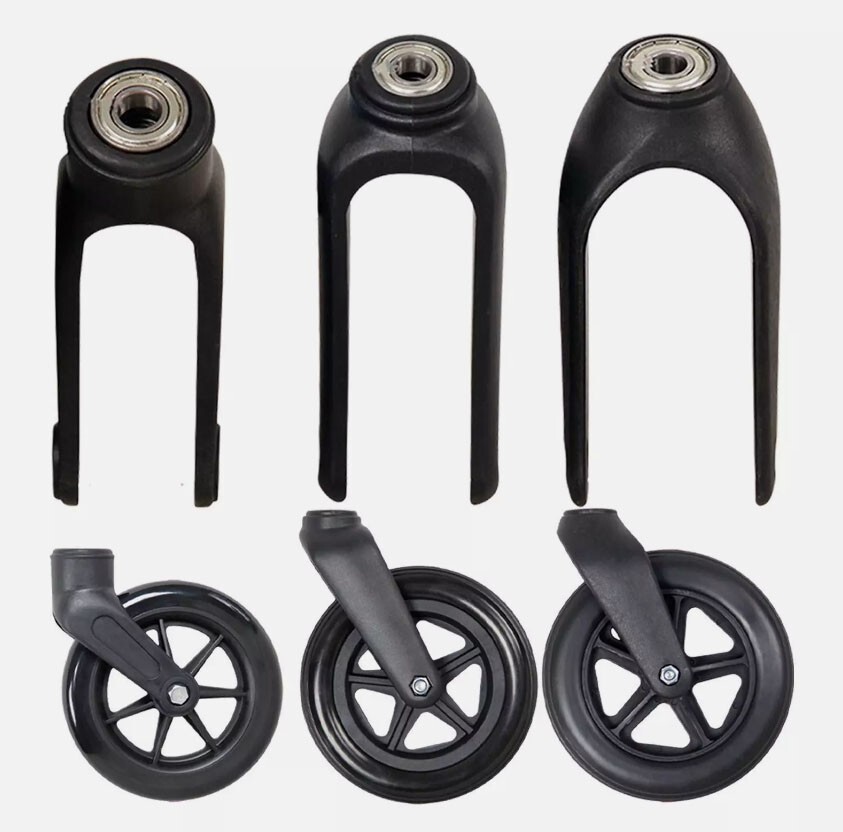Wheelchair Front Fork Accessories Black for Wheelchairs  Solid Wheels Elder