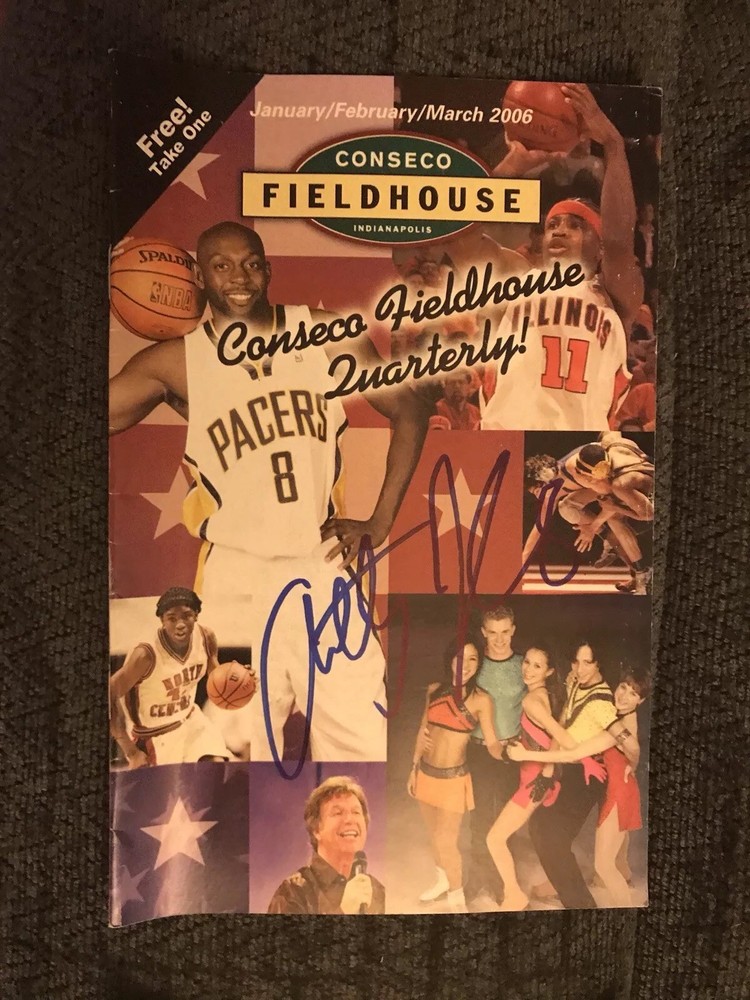 Indiana Pacers Fieldhouse  Program Magazine Signed By Anthony Johnson