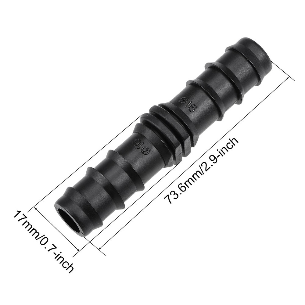 Barb Drip Pipe Connector 16PE Hose Fitting Staright , Plastic 5pcs