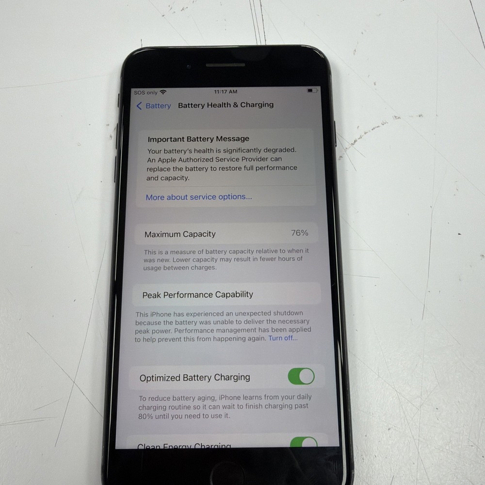 Apple iPhone 8 Plus 128GB, Locked with Consumer Cellular, Black