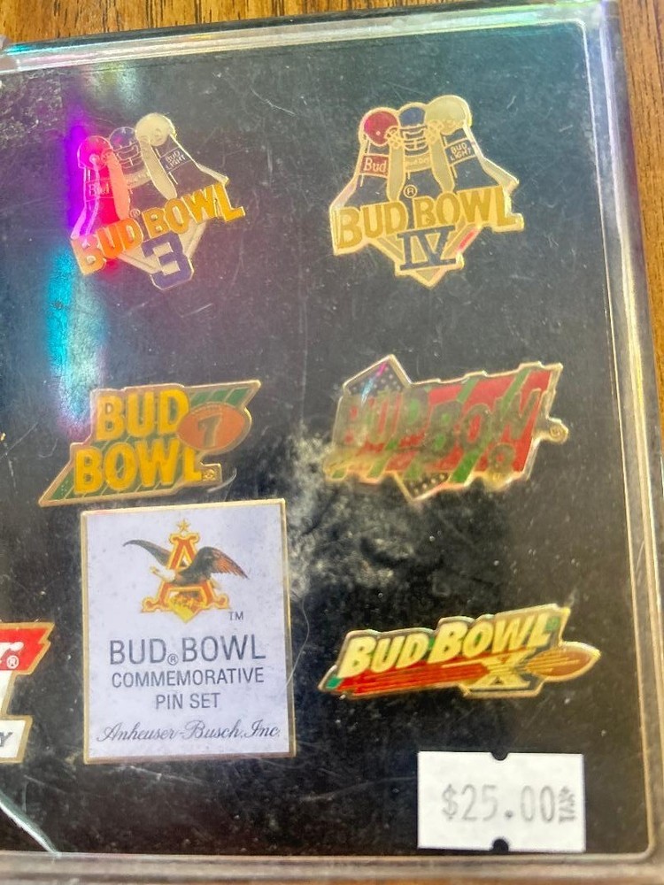 BUDWEISER BUD BOWL 10TH ANNIVERSARY COMMEMORATIVE PIN SET