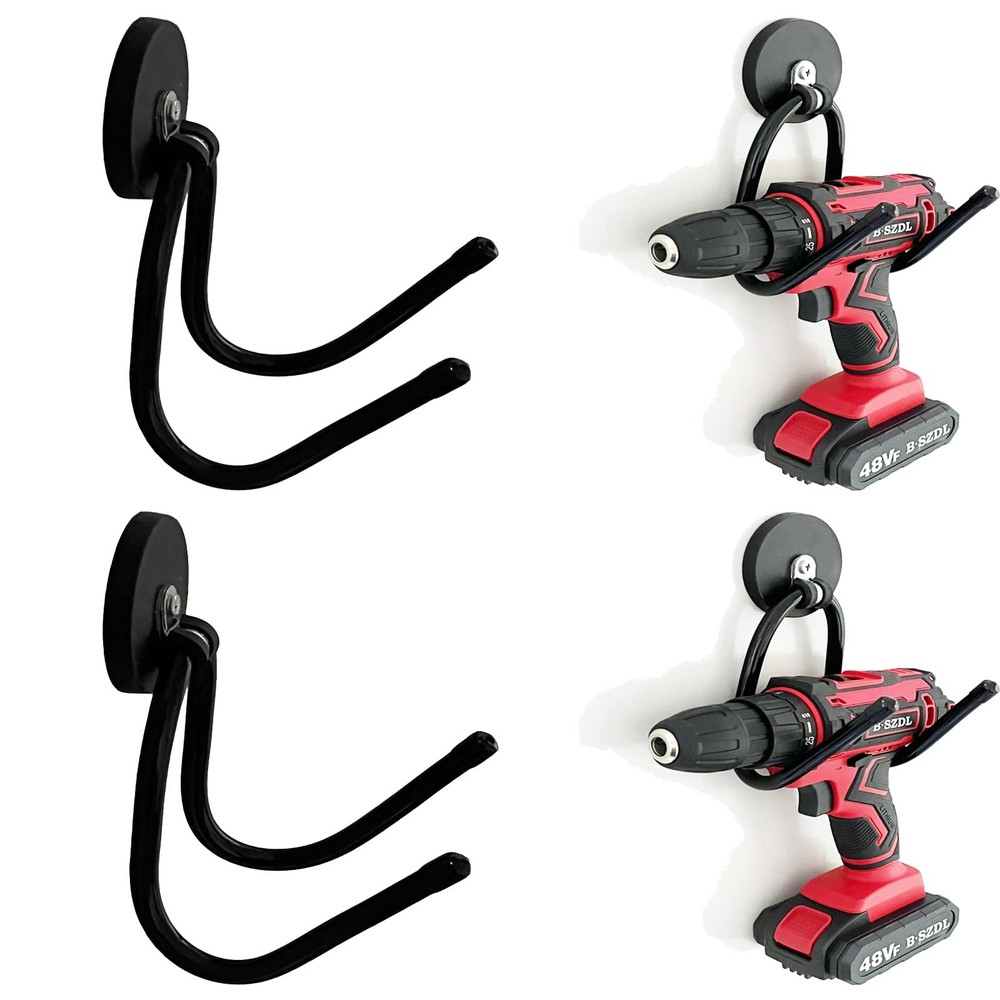 Pmsanzay 2 Pack Power Drill Tool Organizer Holder,Magnetic Black