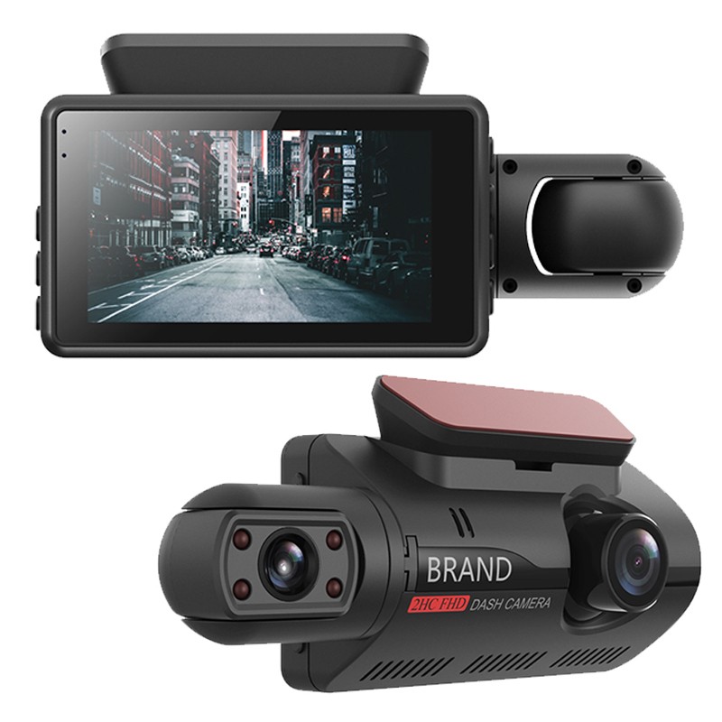 3 inch Car DVR G-sensor Front+Inside Camera Driving Video Recorder Touch Screen