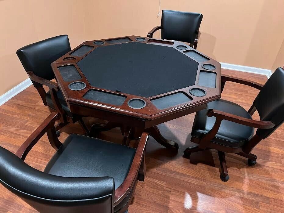 Poker Table + 4 chairs + poker chips