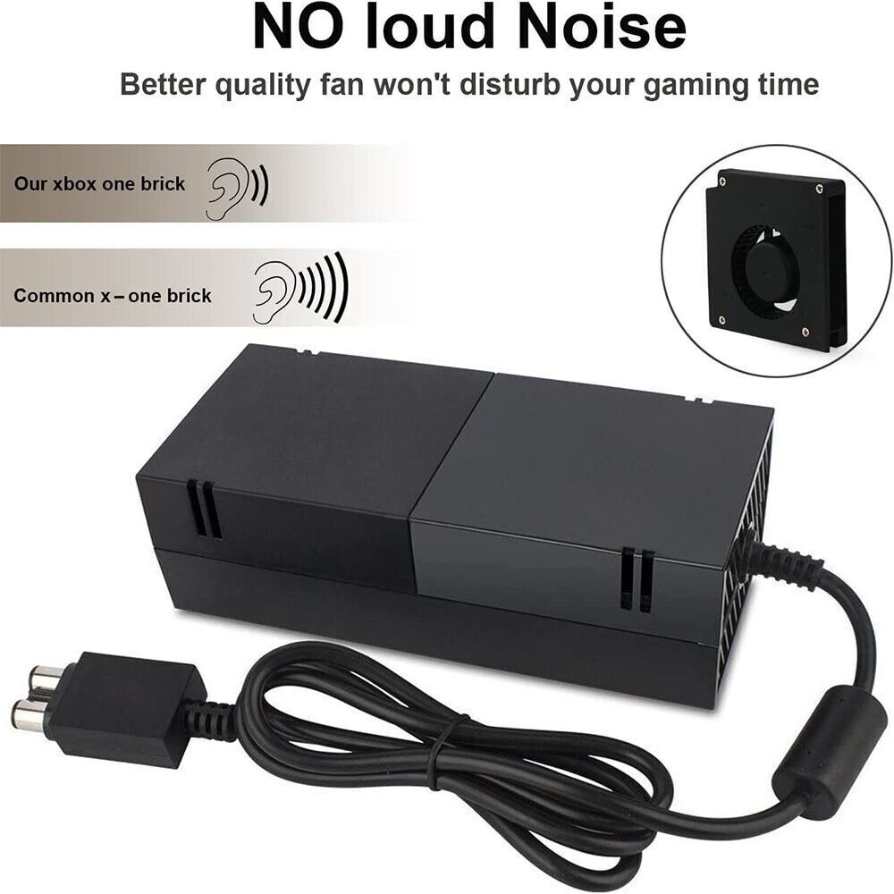 For Microsoft Xbox One Console AC Adapter Brick Charger Power Supply Cord Black