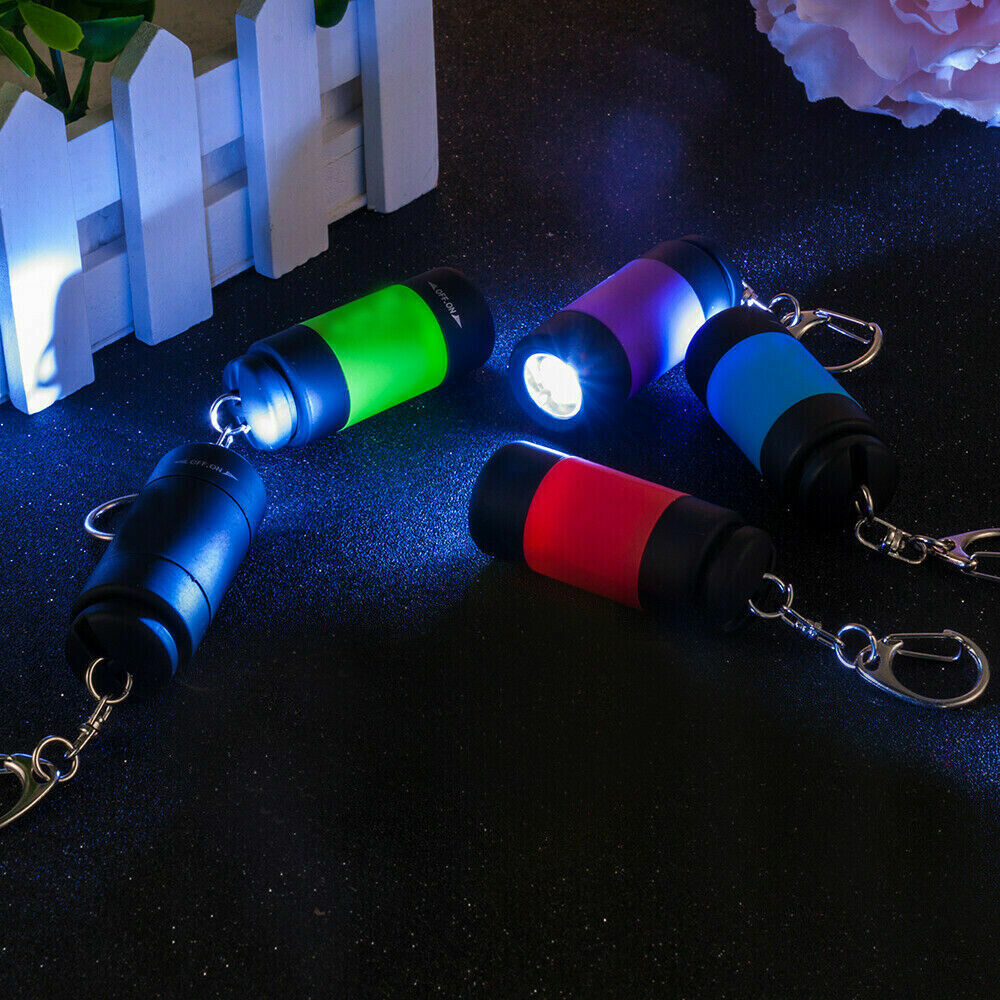 1pc Mini USB Rechargeable Torch LED Light Flashlight Lamp Pocket Keychain Torch